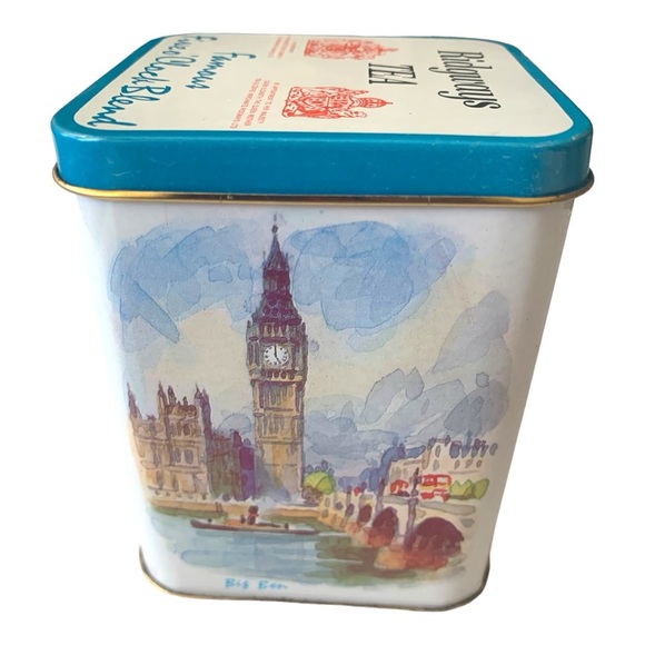 VTG Ridgways Tea Big Ben England Landscape Metal Tea Tin Collectible Canister - Picture 6 of 12